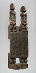 Door lock with couple, Dogon blacksmith, Wood, metal pins, Dogon peoples
