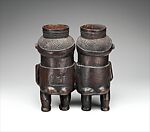 Double prestige vessel, Leele or Wongo artist, Wood, copper, Leele or Wongo peoples