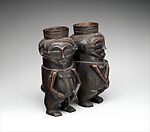 Double prestige vessel, Leele or Wongo artist, Wood, copper, Leele or Wongo peoples