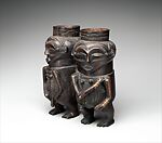 Double prestige vessel, Leele or Wongo artist, Wood, copper, Leele or Wongo peoples