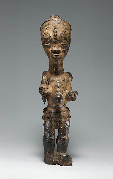 Figure: Female (Bwanga bwa Bwimpe), Wood, ivory (?), encrustation, Luluwa peoples 