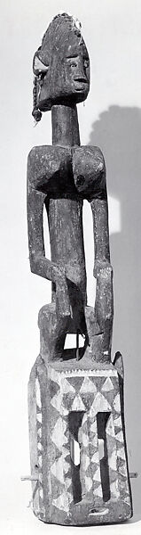 Mask: Female Figure (Satimbe), Wood, pigment, shells, hair, iron, Dogon peoples 