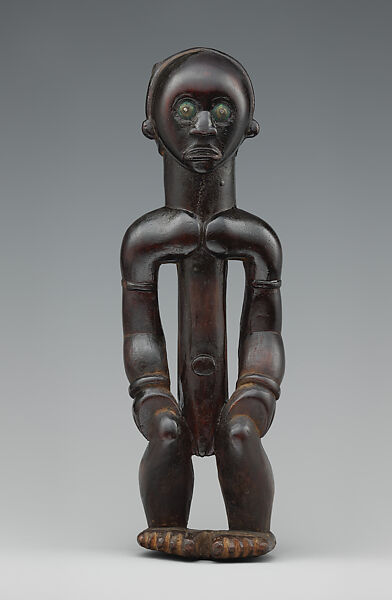 Reliquary Figure (Nlo Bieri), Wood, brass, tacks, Fang peoples 