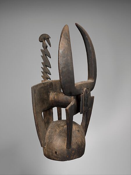 Kablé (buffalo helmet mask), Northern Tussian or Siemu blacksmith, Ceiba(?) wood, cane, fiber, Northern Tussian or Siemu 