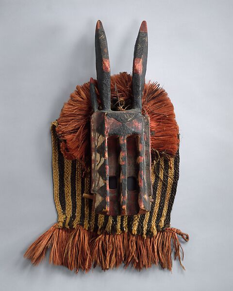 Mask: Antelope (Walu), Wood, fiber, cloth, pigment, Dogon peoples 