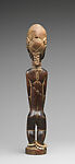 Male Figure, Wood, glass beads, pigment, plant fiber, Baule peoples
