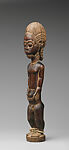 Male Figure, Wood, glass beads, pigment, plant fiber, Baule peoples