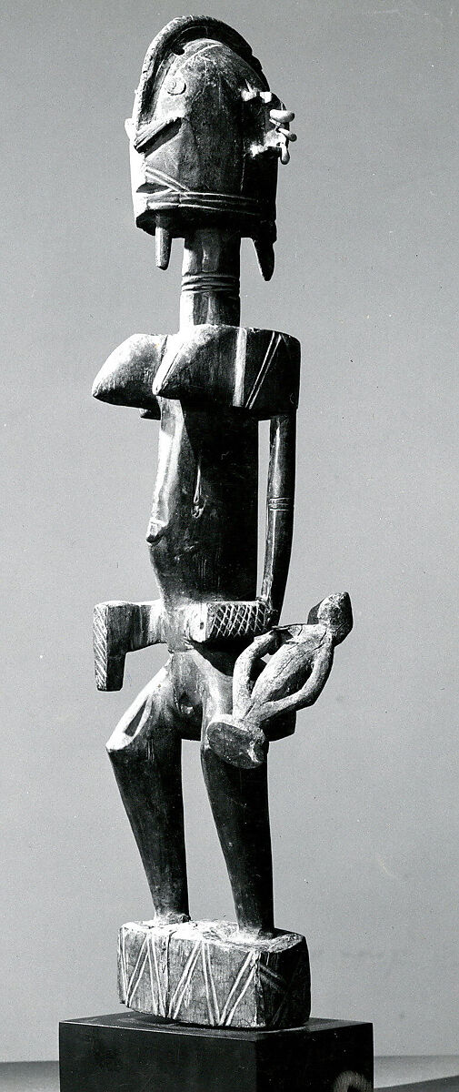 Female with Small Figure, Wood, metal, leather, Dogon peoples 