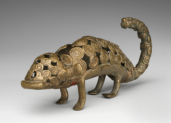 Gold Weight: Chameleon, Brass, Asante 