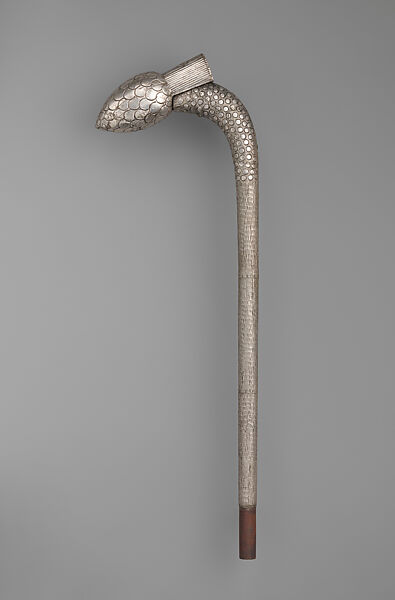 Royal Scepter (Makpo), Silver copper alloy, wood, Fon peoples, Danhomè Kingdom 