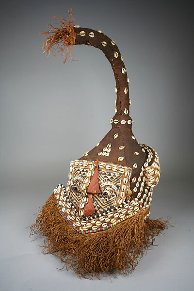 Helmet Mask (mwaash Ambooy), Cotton, leather, shells, beads, wood, string, bone, raffia, pigments, Kuba peoples 