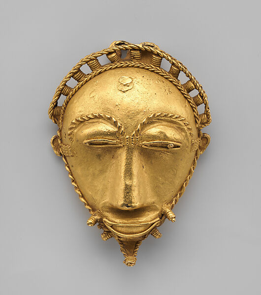 Face Pendant, Gold, Baule peoples 