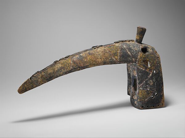 Imina dyodyomini (hornbill face mask), Dogon artist, Wood, pigment, iron, Dogon peoples 