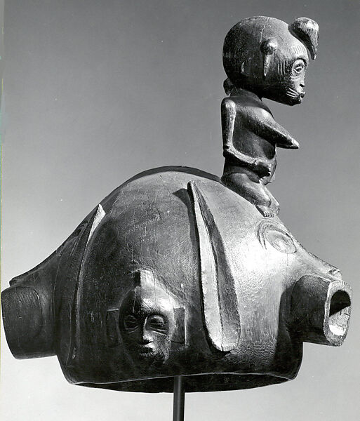 Helmet Mask with Female Figure, Wood, pigment, Senufo peoples 