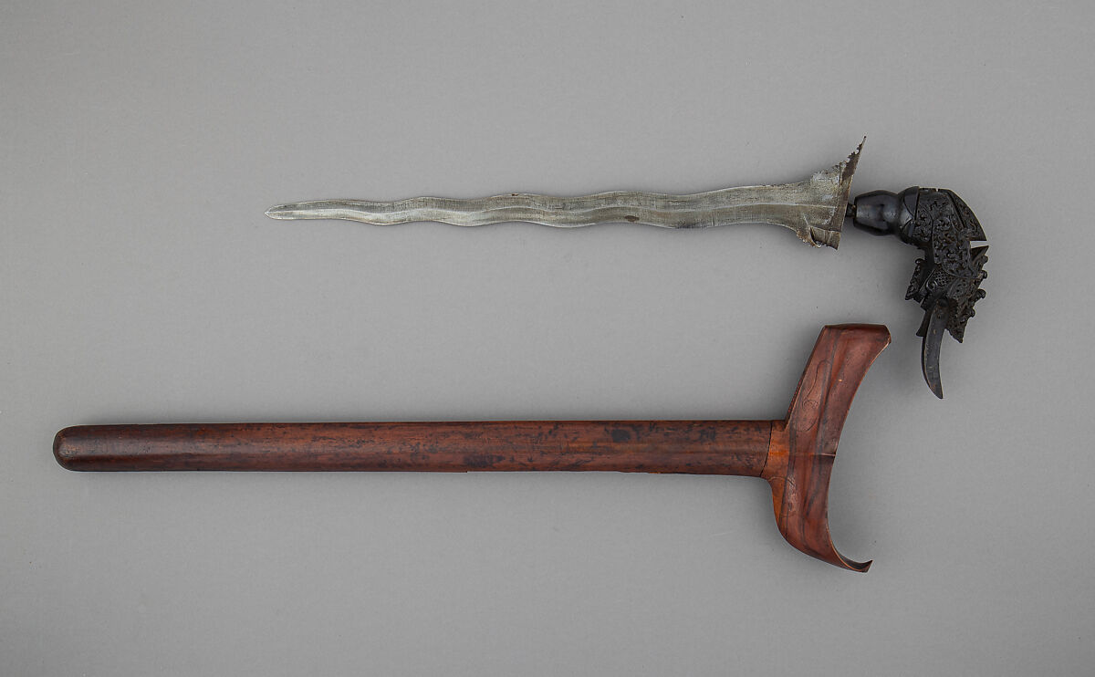 Kris with Sheath, Steel, wood, Malayan