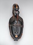 Portrait Face Mask (Mblo), Wood, pigment, hemp, Baule peoples