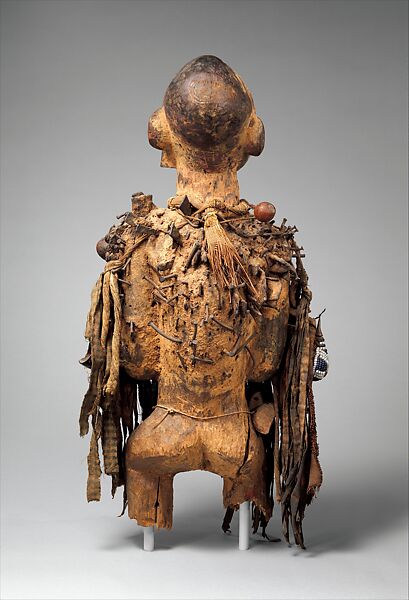 Nkisi (power figure), Kongo artist and nganga (ritual specialist), Wood, pigment, resin, iron, brass, tin, cloth, plant fiber cord, beads, cowrie shells, bone or ivory, arrows, leather, seeds, animal horn, Kongo peoples