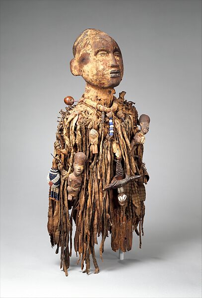 Male Power Figure (Nkisi), Kongo artist and nganga, Wood, pigment, nails, cloth, beads, shells, arrows, leather, nuts, twine, Kongo 