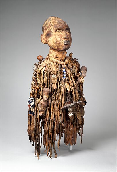 Male Power Figure (Nkisi), Kongo artist and nganga, Wood, pigment, nails, cloth, beads, shells, arrows, leather, nuts, twine, Kongo