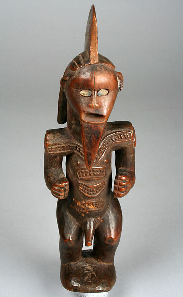 Figure: Male, Wood, shell, Kongo peoples, Bembe group 