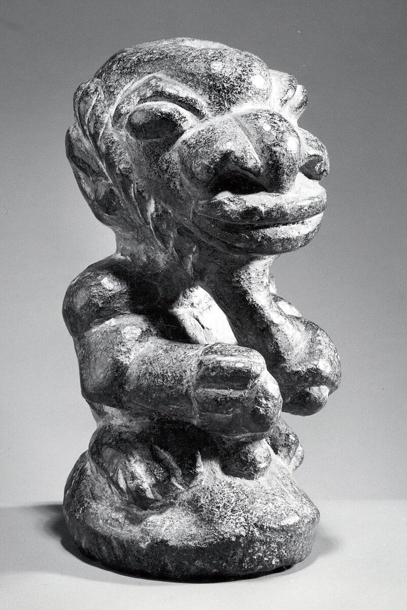 Figure: Seated Male, Temne or Bullom artist(s), Stone, steatite, Temne or Bullom