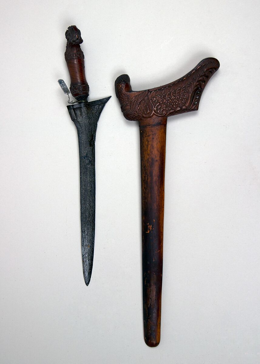 Kris with Sheath, Wood, silver, Madurese 