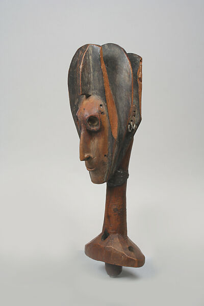 Marionette: Head (Merekun), Wood, metal, pigment, Bamana peoples 