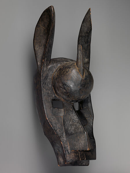 Koré Mask: Hyena (Sourokou Koun), Wood, metal, Bamana peoples