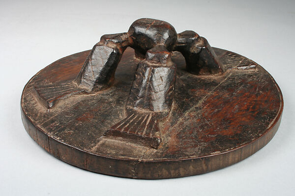 Vessel Lid: Four Pigeons, Wood, Kongo peoples, Woyo group 