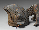 Chameleon mask, Nuna or Ko blacksmith, Ceiba(?) wood, pigment, fiber, Nuna or Ko peoples
