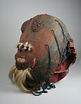 Mask, Calabash, hair, pigment, string, cloth, feathers, fur, Edo peoples, Ishan group (?)