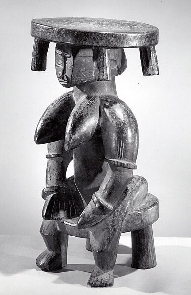 Female Caryatid Prestige Stool, Wood, Senufo peoples 