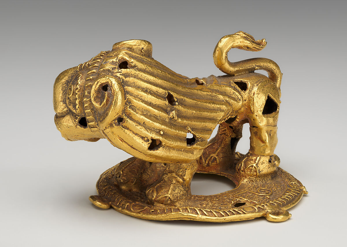 Lion Ornament, Asante-Akan artist, Gold, Akan peoples, Asante group