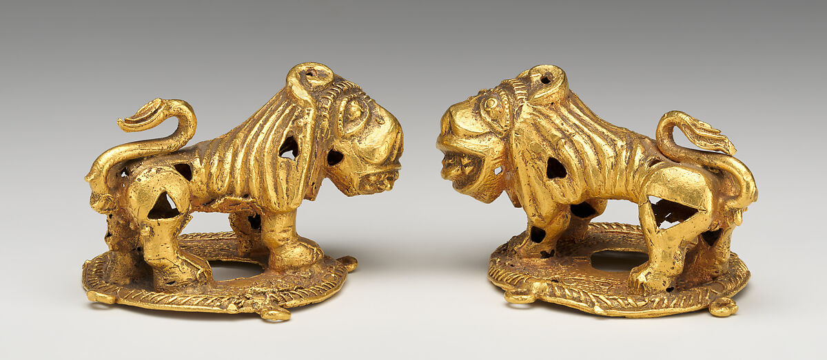 Lion Ornament, Asante-Akan artist, Gold, Akan peoples, Asante group