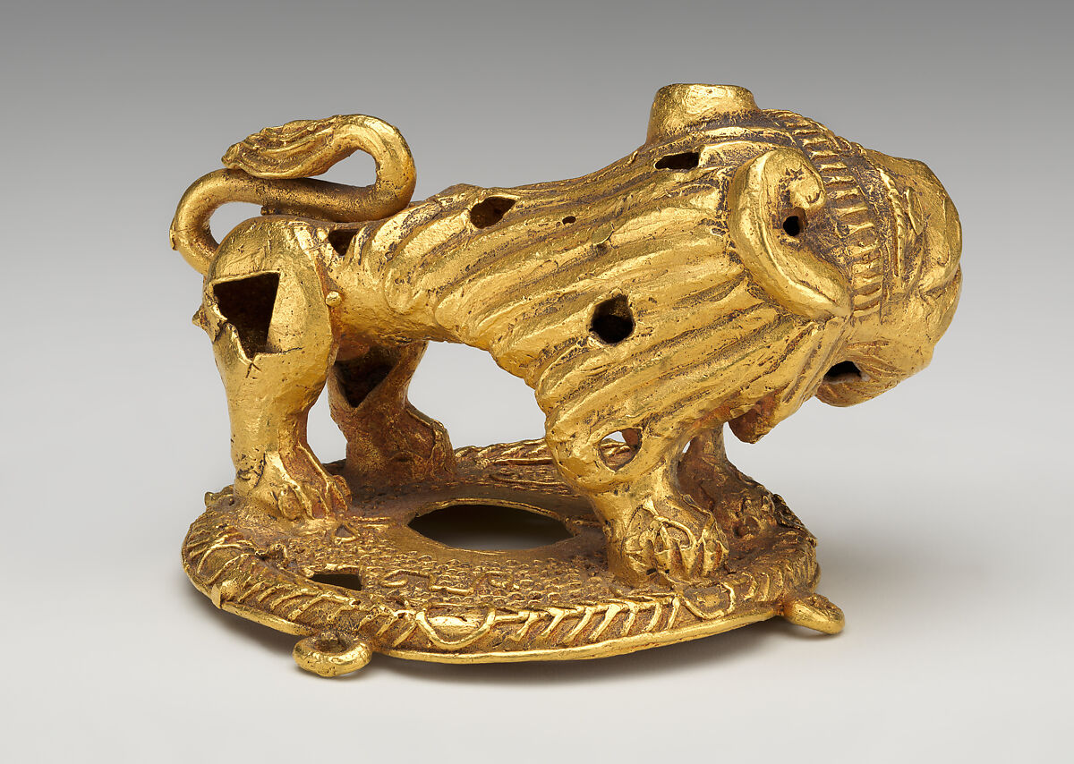 Lion Ornament, Asante-Akan artist, Gold, Akan peoples, Asante