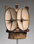 Ibulu lya 'alunga (head of 'alunga) helmet mask, Bembe artist, Wood (ngomangoma), paint, clay, Bembe peoples