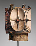 Ibulu lya 'alunga (head of 'alunga) helmet mask, Bembe artist, Wood (ngomangoma), paint, clay, Bembe peoples