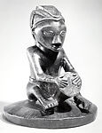 Figure: Seated Drummer (Mbundi-Ngoma), Wood, Mbala peoples