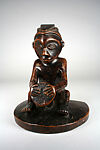 Figure: Seated Drummer (Mbundi-Ngoma), Wood, Mbala peoples