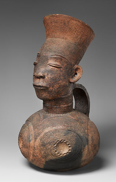 Figurative Vessel, Terracotta, slip(?), Mangbetu peoples 