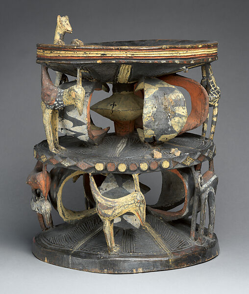 Ékwè ọ́zọ́ (ọ́zọ́ chieftancy stool), Igbo artist, Wood, paint, Igbo peoples