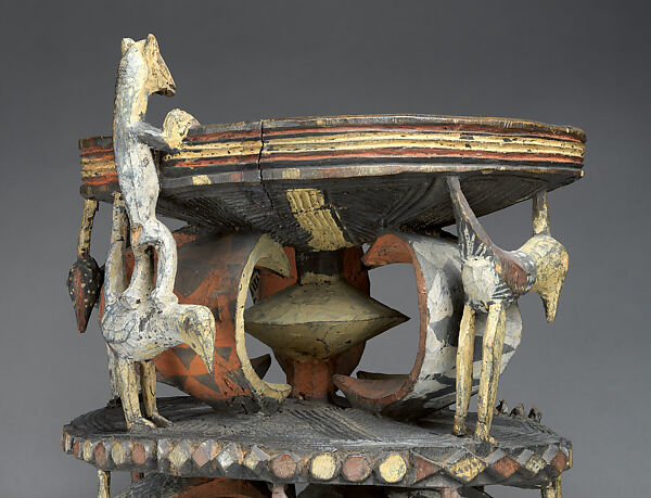 Ékwè ọ́zọ́ (ọ́zọ́ chieftancy stool), Igbo artist, Wood, paint, Igbo peoples