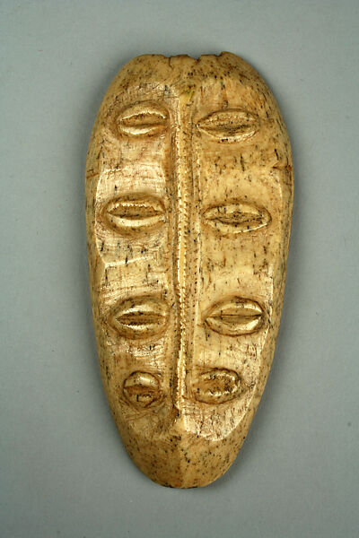 Bwami Maskette: Four Sets of Eyes, Bone, Lega peoples 