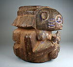 Ritual Mortar: Figures, Wood, pigment, Yoruba peoples