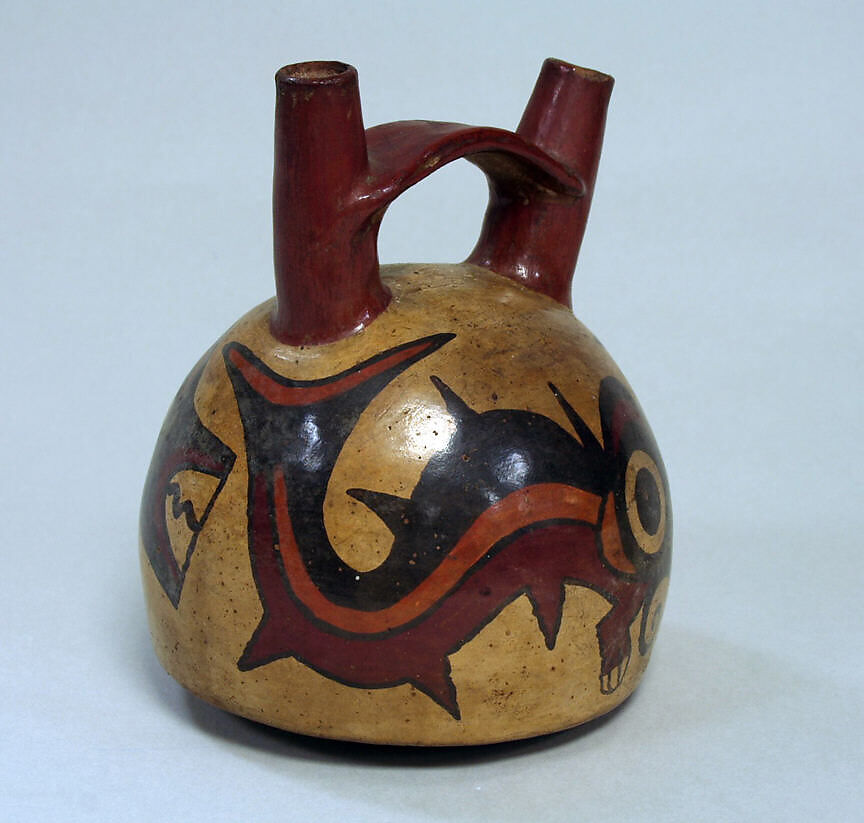 Double Spout Bottle, Ceramic, Nasca
