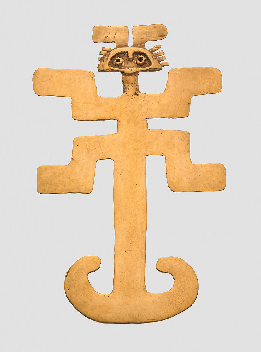 Anthropomorphic Pendant, Gold (cast), Tolima 