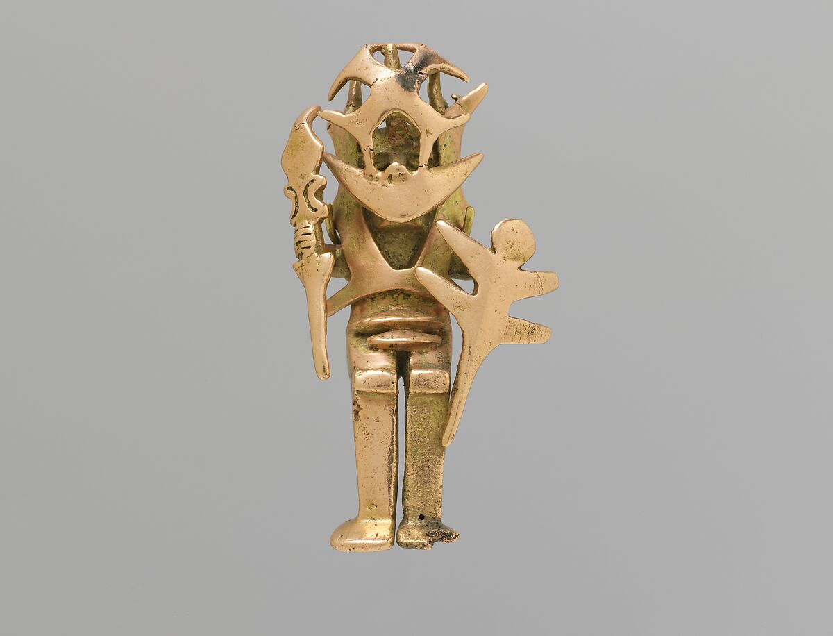 Masked Figure Pendant, Gold, Calima (Yotoco) 