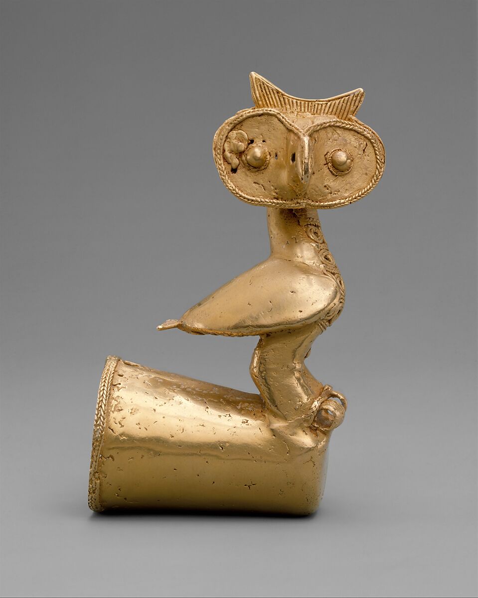 Owl Staff Head, Gold, Zenú 