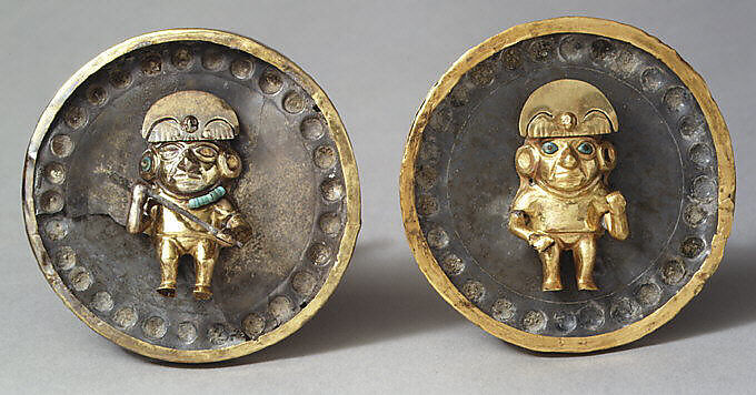 Earflare, Warrior, Gold, silver, stone, Moche