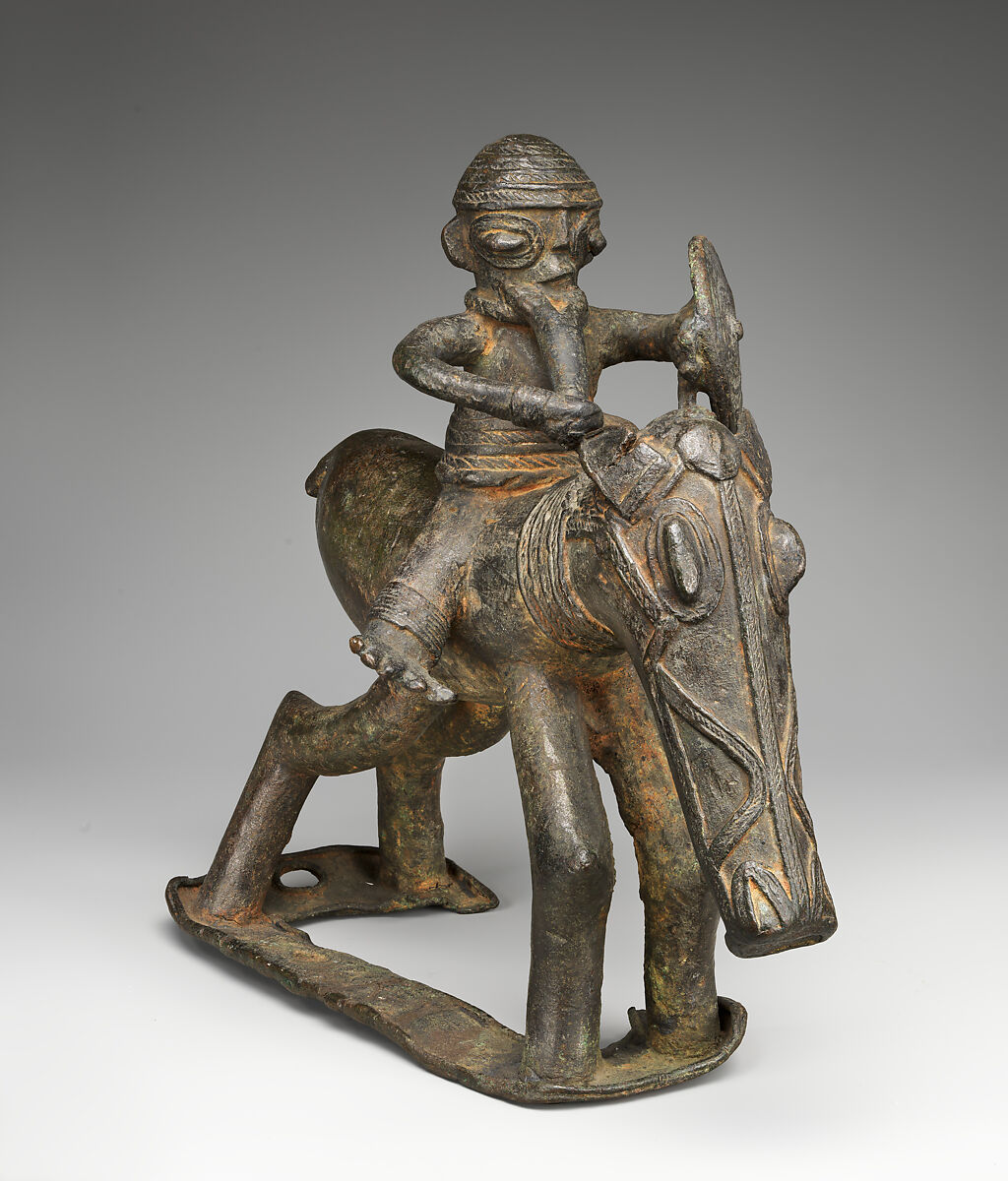 Equestrian figure, Lower Niger Valley caster, Coppy alloy, Lower Niger Bronze Industry
